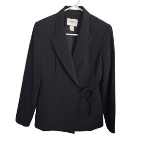 Vintage Hugo Buscati Collection Black Side Tie Blazer Size 8 Petite